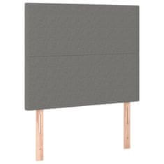 Vidaxl Box spring postelja z vzmetnico LED temno siva 120x200 cm blago