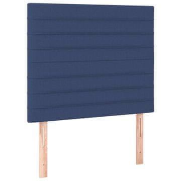 Vidaxl Vzglavje postelje modro 100x5x118/128 cm blago