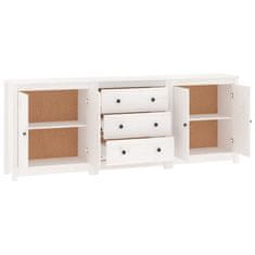 Vidaxl Komoda bela 210x35x80 cm trdna borovina