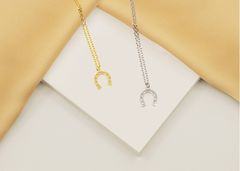 Brilio Silver Srebrna ogrlica za srečo v obliki podkve NCL66W (verižica, obesek)