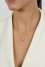 Brilio Silver Bleščeča srebrna ogrlica s srcem NCL69W