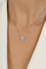 Brilio Silver Bleščeča srebrna ogrlica z bleščečim srcem NCL70W
