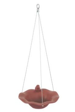 Zolux Keramična krmilnica za ptice z rdečo dekoracijo