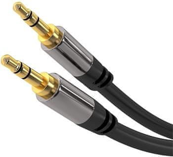 PremiumCord HQ zaščiten kabel stereo Jack 3,5 mm - Jack 3,5 mm M/M 1,5 m