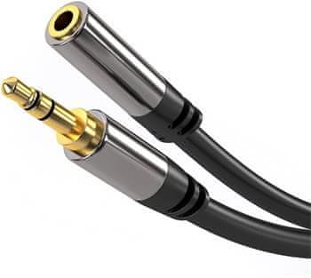 PremiumCord HQ zaščiten podaljšek Jack 3,5 mm - Jack 3,5 mm M/F 1,5 m