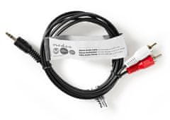 Nedis CAGT22200BK15 - stereo zvočni kabel | 3,5 mm vtič - 2x vtič RCA | 1,5 m | črna