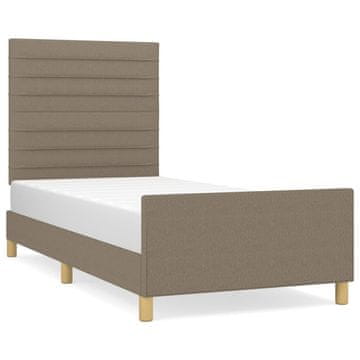 Vidaxl posteljni okvir brez vzmetnice Taupe 90x200 cm Tkanina