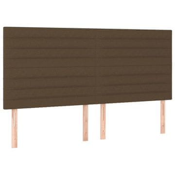 Vidaxl Vzglavje postelje temno rjavo 180x5x118/128 cm blago