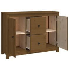 Vidaxl Komoda medeno rjava 100x35x74 cm trdna borovina
