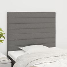 Vidaxl Posteljno vzglavje 2 kosa temno sivo 80x5x78/88 cm blago
