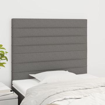 Vidaxl vidaXL Vzglavja za posteljo, 2 kosa, temno siva, 90x5x78/88 cm, blago