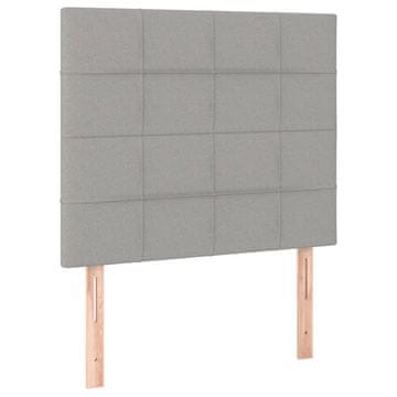 Vidaxl Vzglavje za posteljo svetlo sivo 80x5x118/128 cm blago