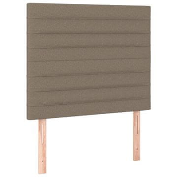 Vidaxl Vzglavje postelje sivo-rjavo 80x5x118/128 cm blago