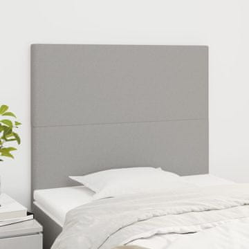 Vidaxl vidaXL Vzglavja za posteljo, 2 kosa, svetlo siva, 100x5x78/88 cm, blago