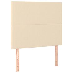 Vidaxl Box spring postelja z vzmetnico krem 100x200 cm blago