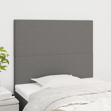 Vidaxl vidaXL Vzglavja za posteljo, 2 kosa, temno siva, 100x5x78/88 cm, blago