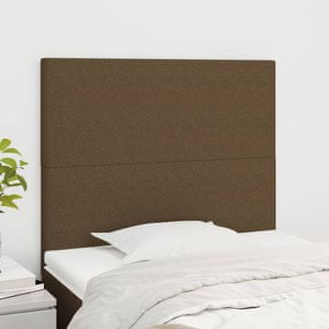 Vidaxl vidaXL Vzglavja za posteljo, 2 kosa, temno rjava, 80x5x78/88 cm, blago