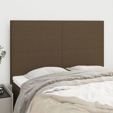 Vidaxl vidaXL Vzglavja za posteljo, komplet 4 kosov, temno rjava, 72x5x78/88 cm, blago
