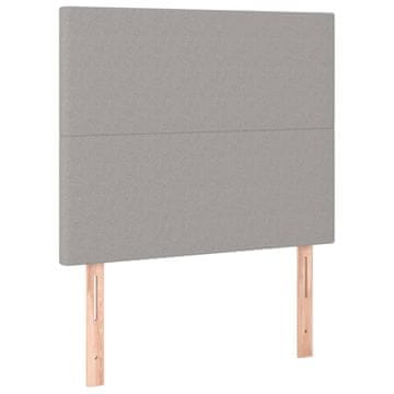 Vidaxl Vzglavje za posteljo svetlo sivo 100x5x118/128 cm blago