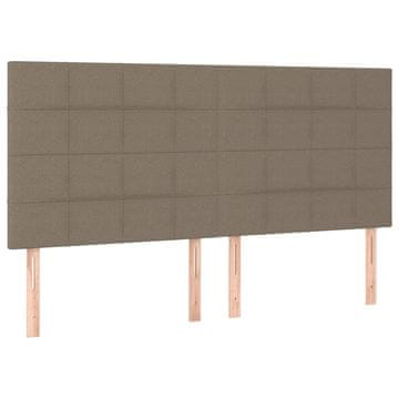 Vidaxl Vzglavje postelje sivo-rjavo 180x5x118/128 cm blago