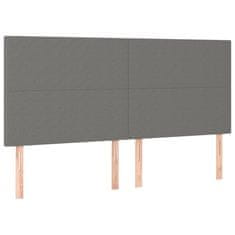 Vidaxl Box spring postelja z vzmetnico LED temno siva 200x200 cm blago