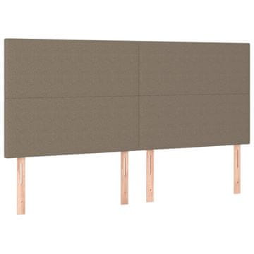 Vidaxl Vzglavje postelje sivo-rjavo 180x5x118/128 cm blago