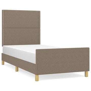 Vidaxl Posteljni okvir brez vzmetnice taupe 100x200 cm blago