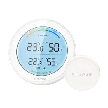 Blitzwolf brezžična vremenska postaja BW-WS01, 433 MHz (bela)