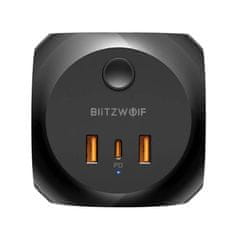 Blitzwolf Polnilec s 3 AC vtičnicami, 2x USB, 1x USB-C BW-PC1 (črn)