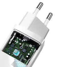 BASEUS Baseus GaN2 Lite omrežni polnilnik, USB + USB-C, 65W, EU (bela)