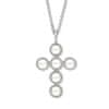 Očarljiva srebrna ogrlica z bisernim križem ERN-GLORY-CROSS (verižica, obesek)