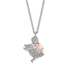 Engelsrufer Čudovita srebrna dvobarvna ogrlica z angelčkom ERN-ANGEL-HWBIR (verižica, obesek)