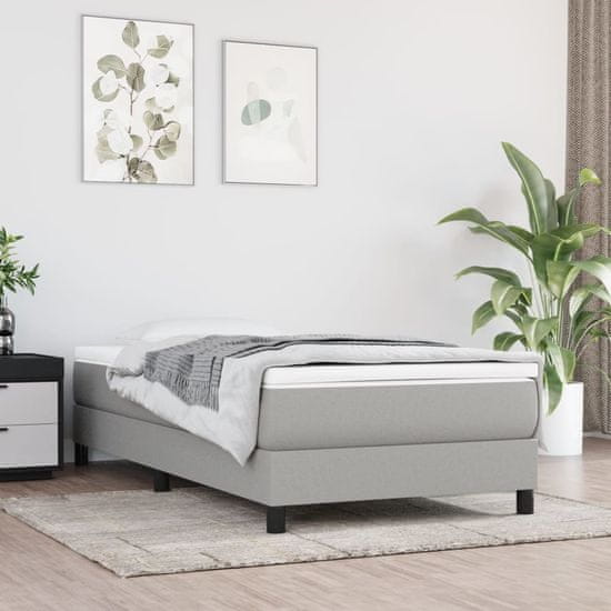Vidaxl Vzmetnica z žepkasto vzmetjo svetlo siva 80x200x20 cm blago