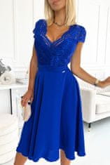 Numoco Ženska čipkasta obleka Linda kraljevsko modra L