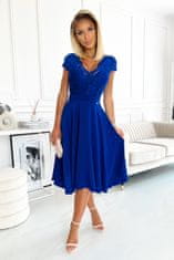 Numoco Ženska čipkasta obleka Linda kraljevsko modra M