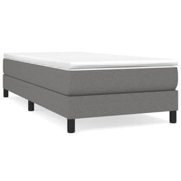 Vidaxl Posteljni okvir z vzmetmi temno siv 100x200 cm blago