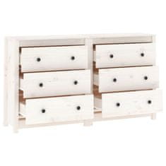 Vidaxl Komoda bela 140x35x80 cm trdna borovina