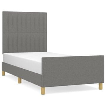 Vidaxl Posteljni okvir brez vzmetnice temno siv 100x200 cm blago