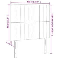 Vidaxl Posteljno vzglavje 2 kosa temno rjavo 100x5x78/88 cm blago