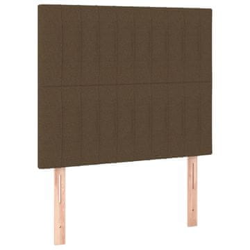 Vidaxl Vzglavje postelje temno rjavo 80x5x118/128 cm blago