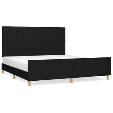 Vidaxl Posteljni okvir brez vzmetnice črn 160x200 cm blago