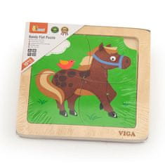 Viga Toys Lesena sestavljanka za otroke Viga 4 kosi Konj