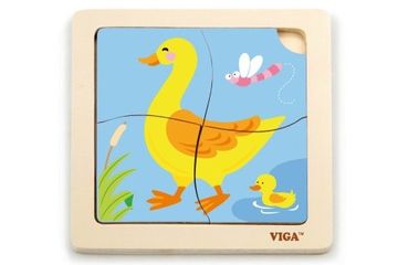Viga Lesena sestavljanka za otroke 4 deli Kačenka