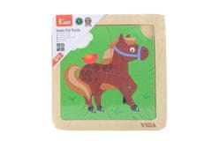 Viga Toys Lesena sestavljanka za otroke Viga 4 kosi Konj