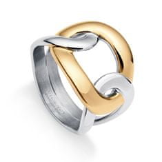 Viceroy Luksuzni tribarvni jekleni prstan Chic 75310A01 (Obseg 55 mm)
