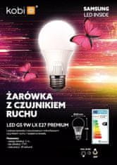 Kobi LED žarnica E27 A60 9W = 60W 810lm 4000K Nevtralno bela S SENZORJEM GIBANJA IN SOMRAKA