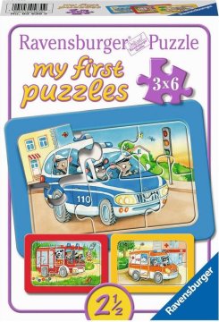 Ravensburger Moja prva uganka Reševalna vozila z živalmi za volanom 3x6 kosov