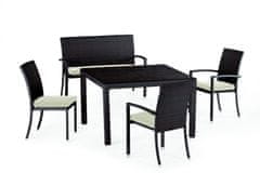 Domus Ventures DomusVentures vrtna ratan klop BRISBANE z aluminijastim ogrodjem 129×60×93 cm