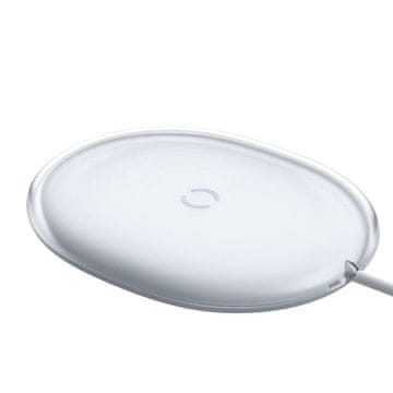 BASEUS Jelly indukcijski brezžični polnilec, 15 W (bel)