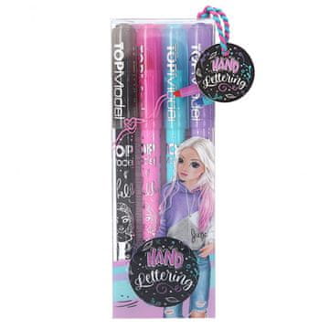 Top Model Vrhunski model markerjev z dvojno črto, 4 barve, črna, roza, modra, vijolična